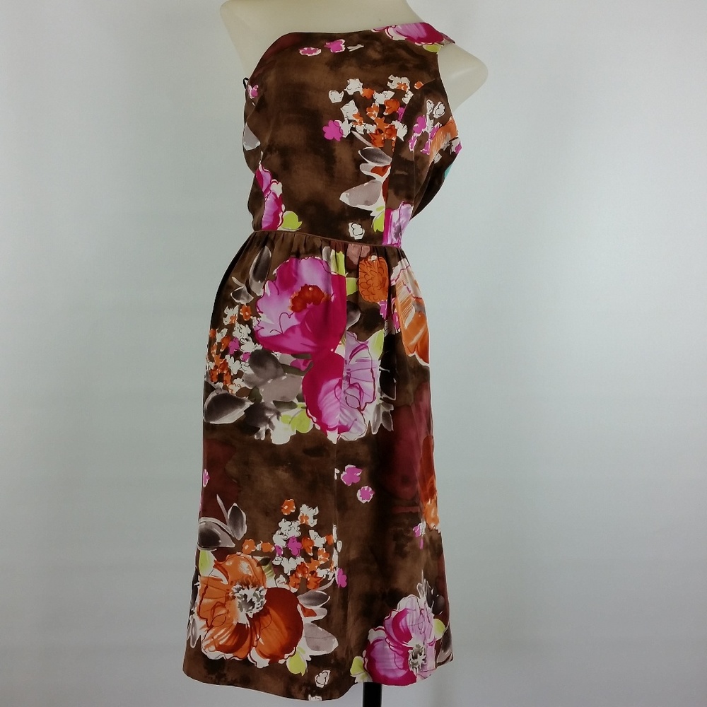 Matty M One Shoulder !00% Silk Dress